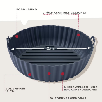 Preview: Fackelmann Silikonform für Heißluftfritteuse rund, Ø19cm